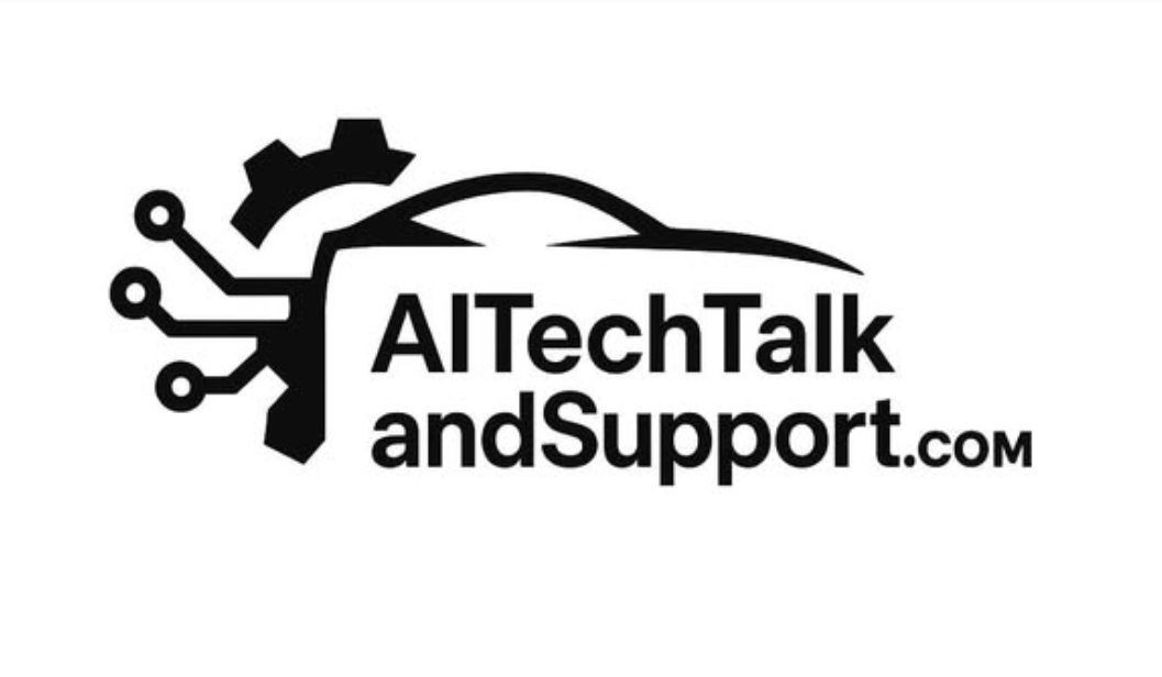 AI Tech Talk and Support — circuit-car emblem logo