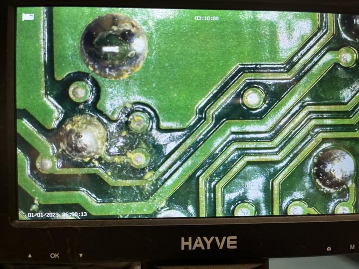 Corroded, damaged circuit board brought in for recovery